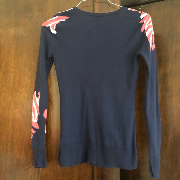 Lilly Pulitzer navy Tiger sweater gold button hem Womens Xxs 0, teen girls 14-16 - Picture 5 of 9